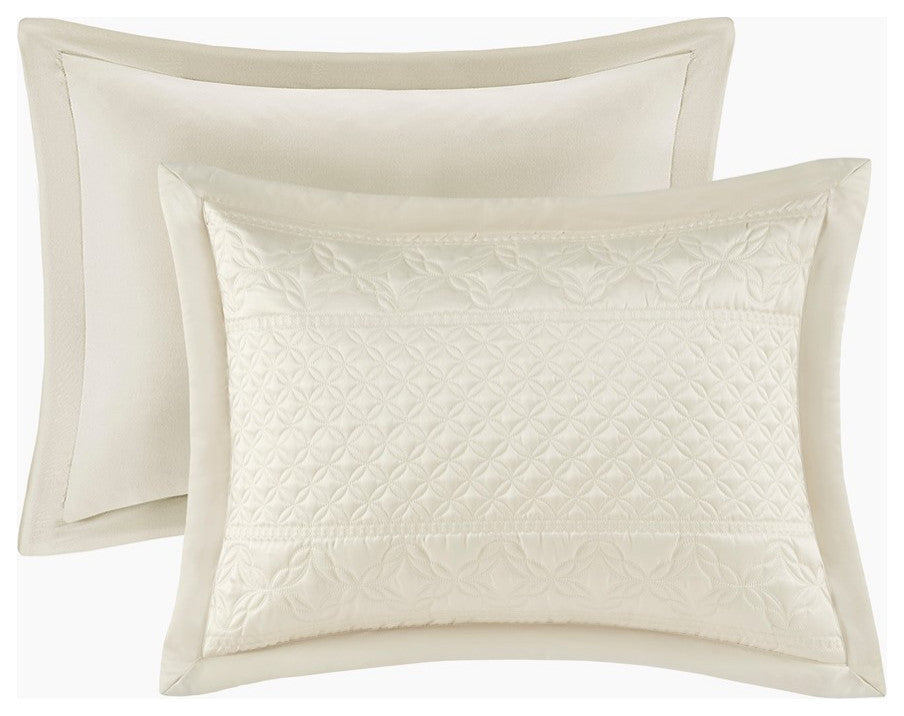 Croscill Versailles Matte Satin 3-Piece Quilt Set, Champagne, King