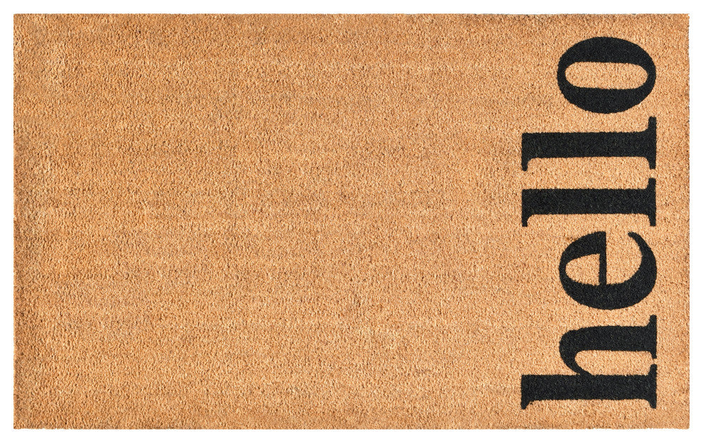 Calloway Mills Vertical Hello Doormat, Natural/Black, 30x48