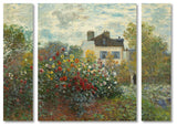 Claude Monet 'Artist's Garden In Argenteuil' Multi Panel Art Set,, 41"x30"