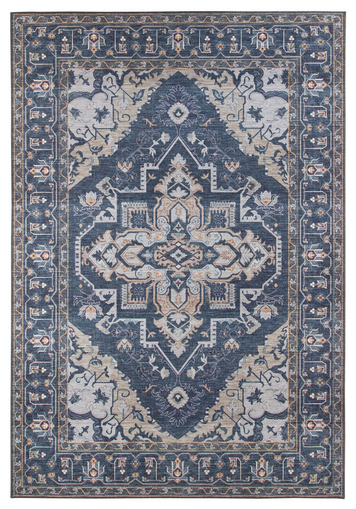 Amer Rugs Myra Shantalle MYR-7 Royal Blue Power-loomed - 2'8" X 10' Runner