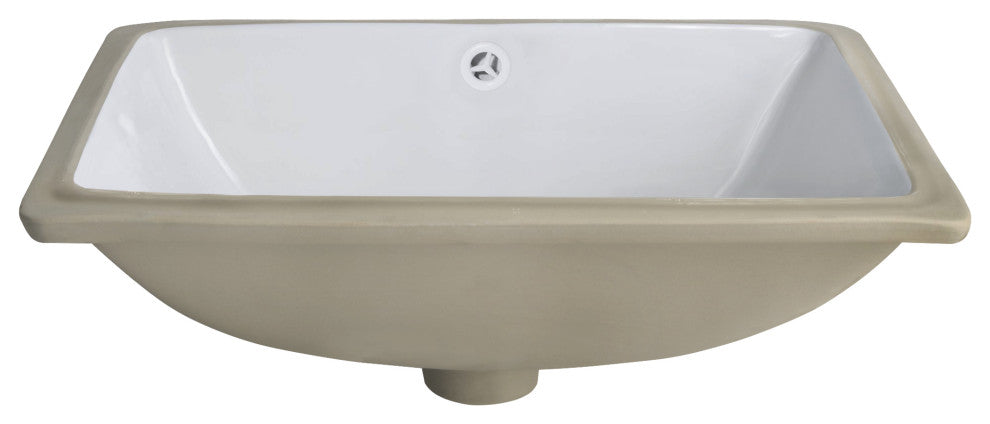 NP-U213907 ExtraWide Rectangle Undermount Porcelain Sink, Overflow Drain Options, Matte Black