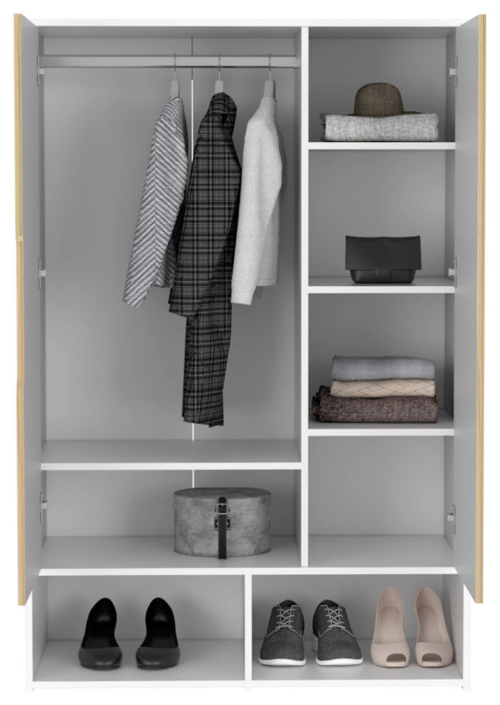 Rose Armoire, Light Oak-White