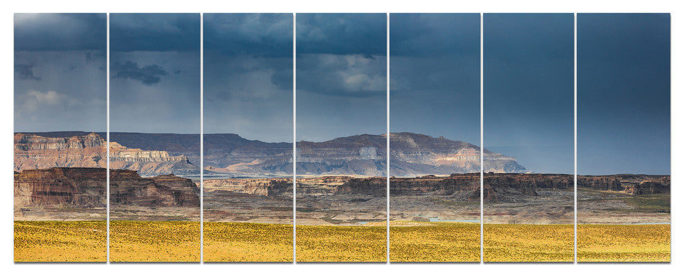 Lake Powell Panorama, Landscape Canvas Art Print, 83"x32", 7 Panels