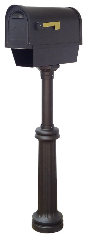 Classic Mailbox With Newspaper Tube, Locking Insert & Richland Mailbox Post