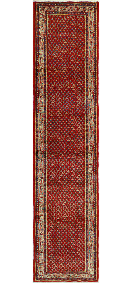 Fine Vintage Distressed Haluk Red/Ivory Runner, 2'9 x 11'4