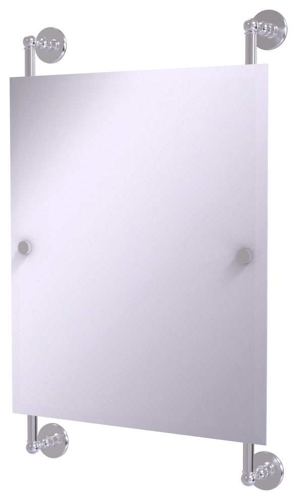 Prestige Skyline Rectangular Frameless Rail Mounted Mirror, Satin Chrome