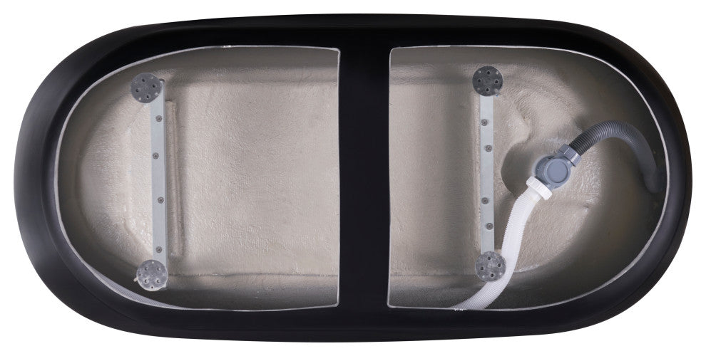 GivingTree 59 in. Acrylic Freestanding Bathtub in Matte Black Soaking Tub