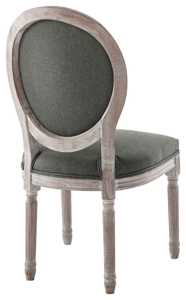 Emanate Vintage French Upholstered Fabric Dining Side Chair Natural Gray -4667