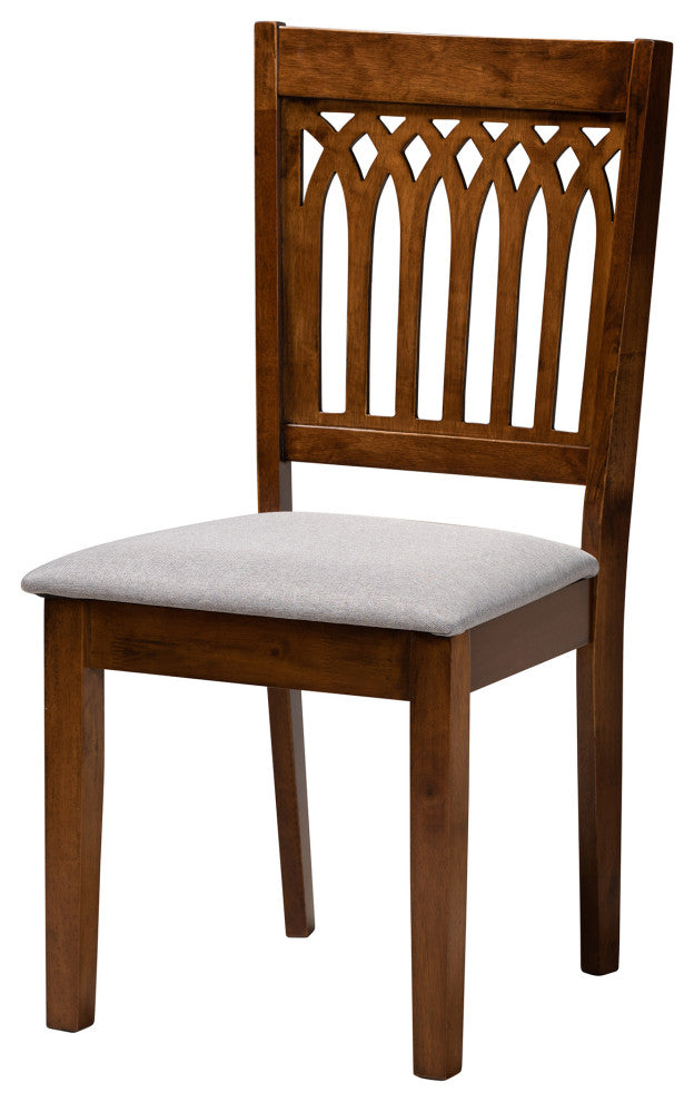 Marsala Modern Collection, Gray/Walnut Brown, 5-Piece Dining Set