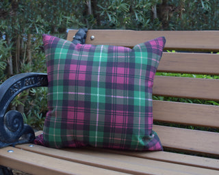 Tartan Plaid Red Holiday Print Decorative Outdoor Throw Pillow, 20"