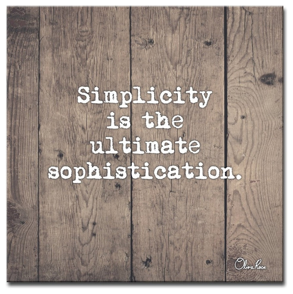 Ready2HangArt 'Simplicity' Inspirational Canvas Art by Olivia Rose, 12"x12"