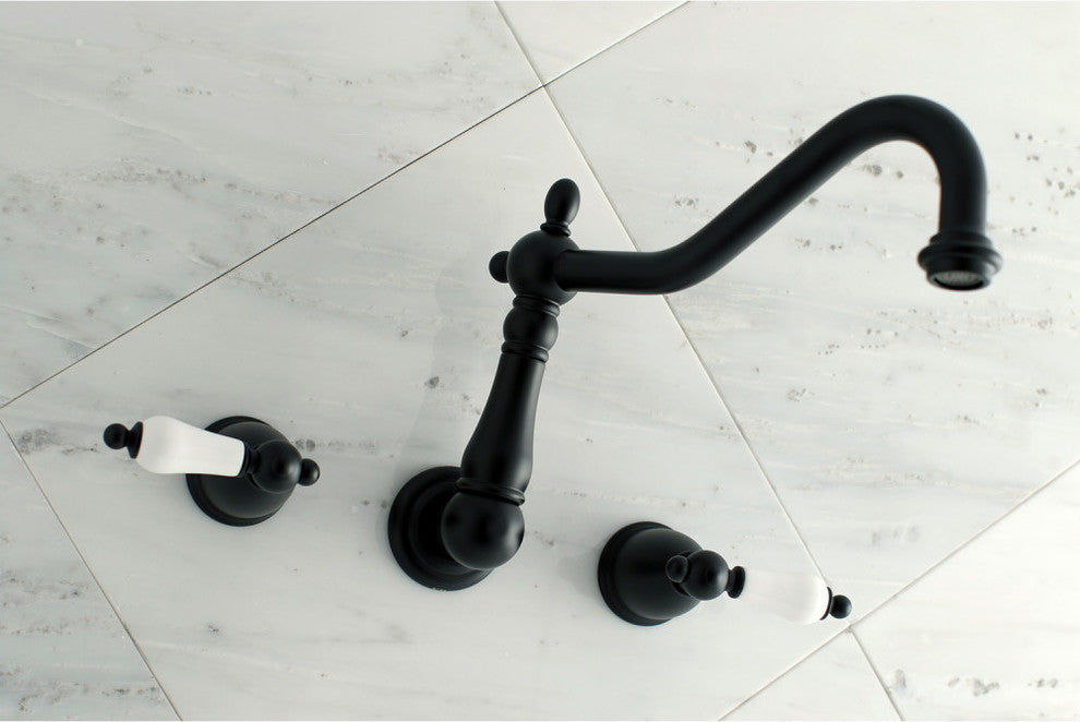 Kingston Brass Wall Mount Tub Faucet, Matte Black