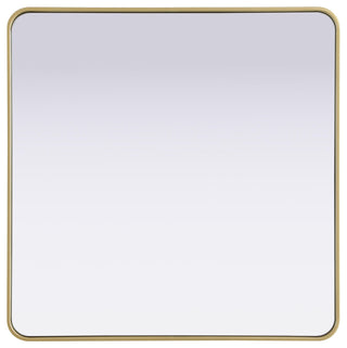 Home Living Contour Metal Rectangle Mirror 36x36, Brass