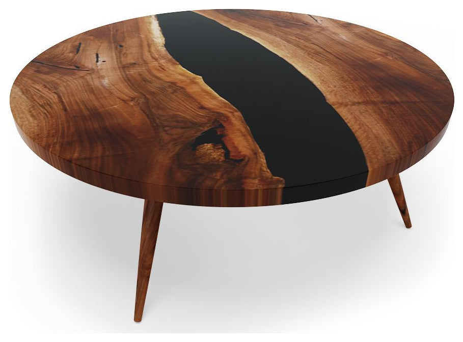 Gamba di Legno Coffee Table, Black, 47.2" 120cm