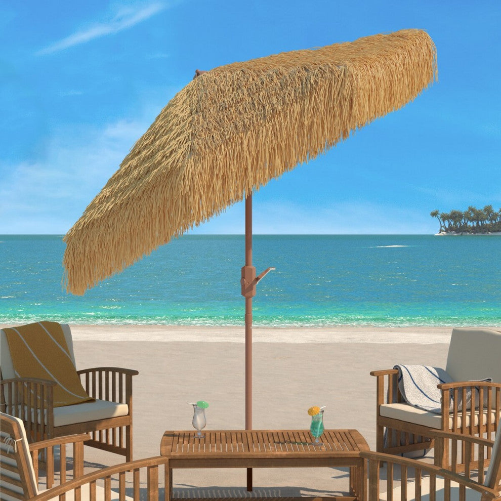 Safavieh Nemery 11Ft Tiki Umbrella, Brown