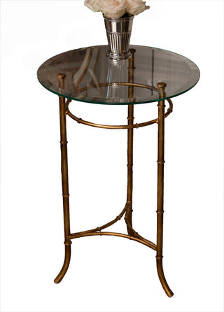 Bamboo Side Table, Antique Gold