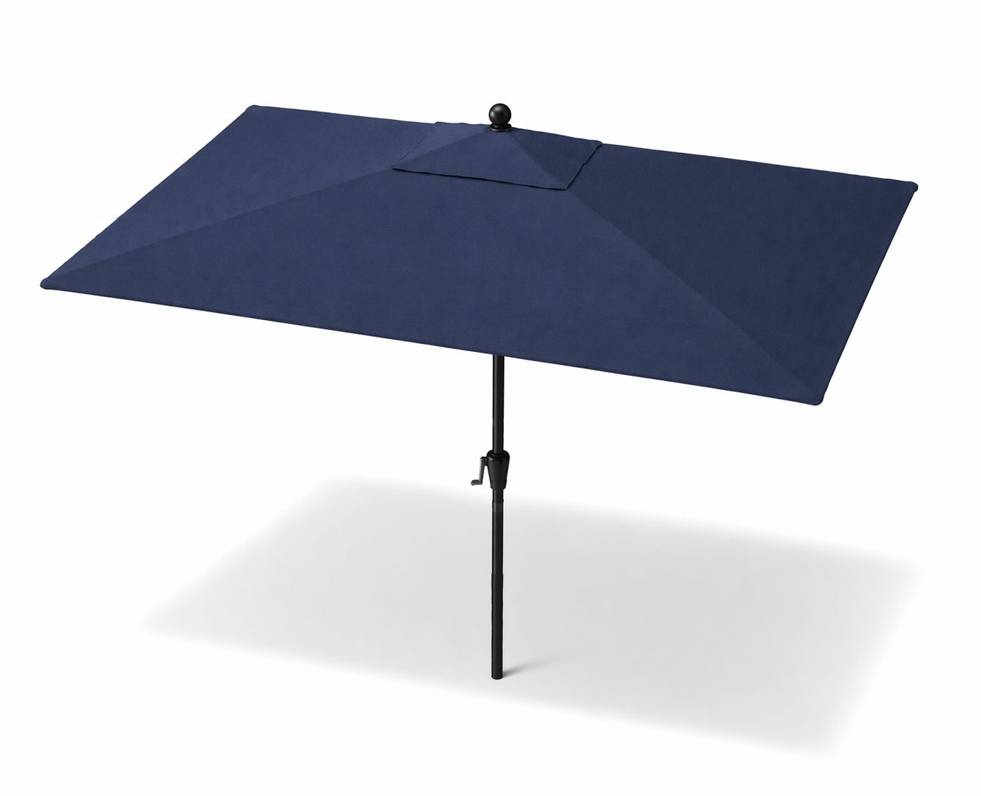 Pismo Dawn 9'x7' Rectangular Premium Push Tilt Market Umbrella, Black Frame, Nav