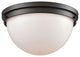 Beckett 2 Light Flush Mount In Oil Rubbed Bronze With Opal White Glass