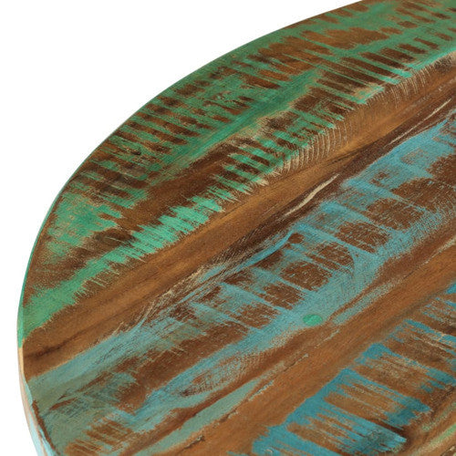 vidaXL Accent Table With Shelf, Solid Reclaimed Wood, 25.6"x12.6"