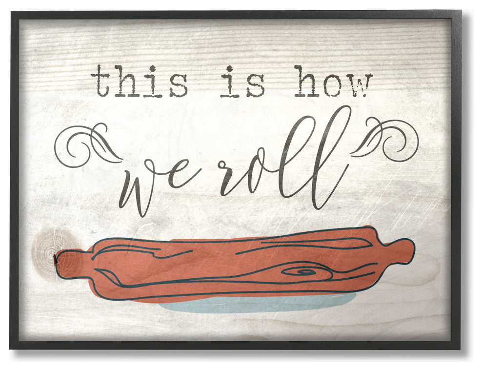 This is How We Roll Rolling Pin Framed Giclee Texturized Art, 16x20