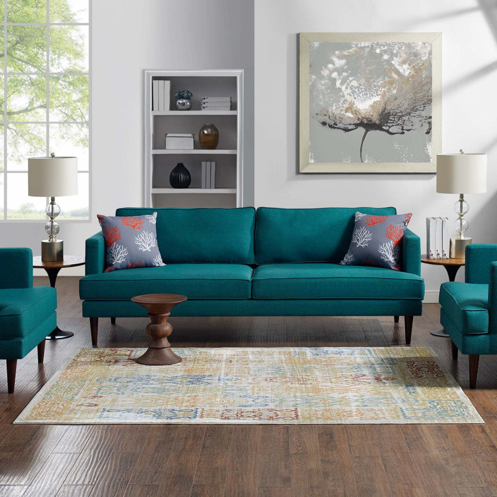 Multicolored Solimar Distressed Southwestern Aztec 8x10 Area Rug