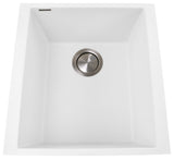 Nantucket Sinks 17" Single Bowl Undermount Granite Composite Bar-Prep Sink, Whit