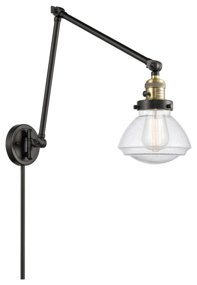 Olean Swing Arm With Switch, Black Antique Brass, Seedy, Seedy