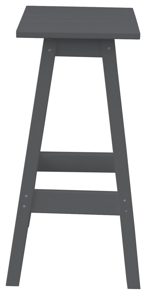 Poly Lumber Bar Stool, Dark Gray, Bar Height, Square