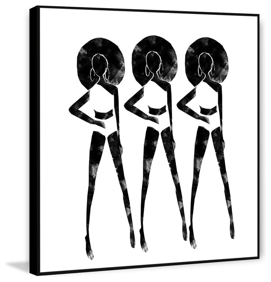 "Pose Elegante" Floater Framed Painting Print on Canvas, 16"x16"