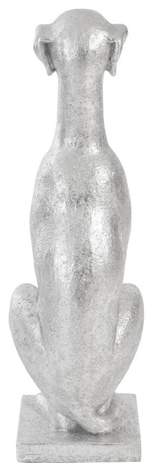 Grayhound Resin Figurine, Silver Leaf