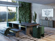 Modrest June Modern Dark Grey and Walnut Dining Table