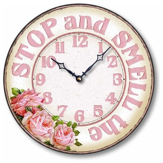 Vintage-Style Casual Kitchen Roses Clock