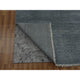 Charcoal Gray Tone on Tone Wool and Silk Hand Knotted Wide Runner Rug, 3'10"x7'