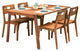 Otero Eucalyptus Wood Outdoor Dining Table with 4 Dining Chairs, Set of 5