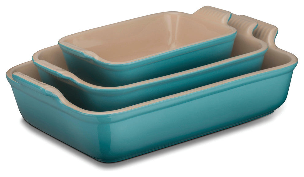 Le Creuset Stoneware Small Heritage Rectangular Dish, Teal