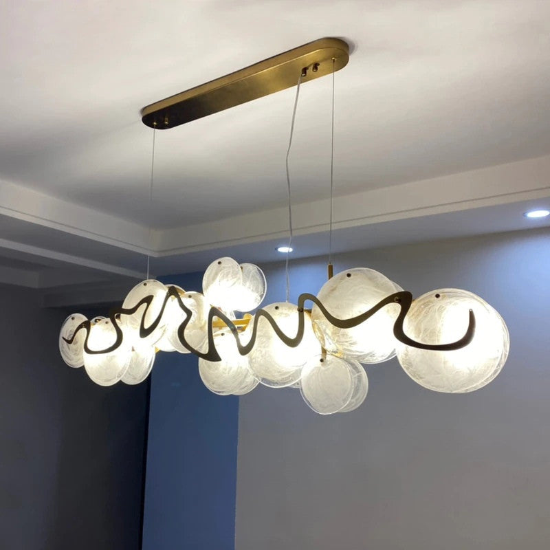 Modern gold glass chandelier for dining room, livimg room, bedroom