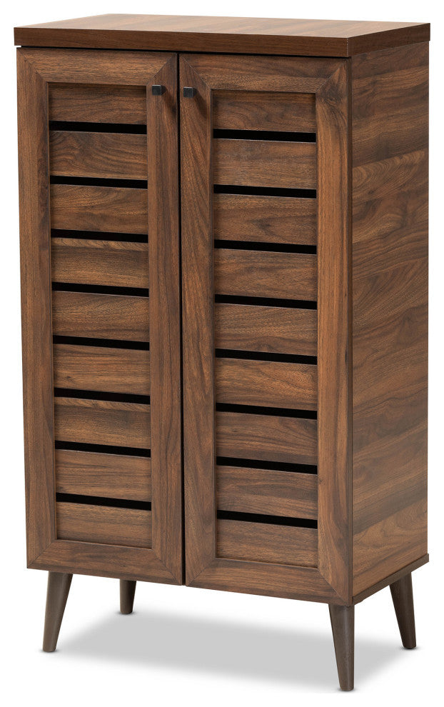 Hank Modern Shoe Cabinet, Walnut Brown