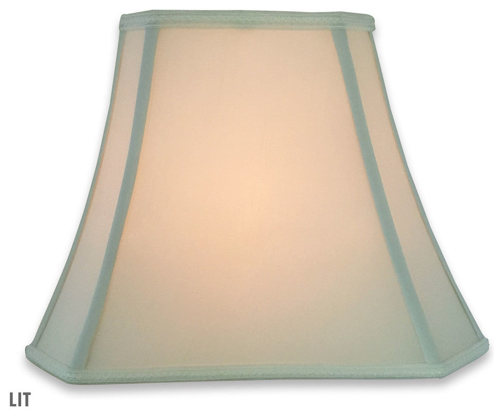 Rectangle Bell Cut Corner Designer Lamp Shade, White, Set of 2