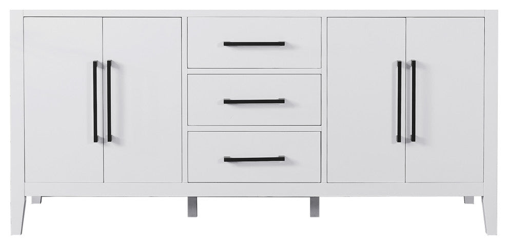 Laurel Bathroom Cabinet Vanity Base, White, 72", Without Mirror
