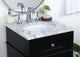 Home Living Vanity with Carrara White Marble Countertop, Black, 18", Single Sink