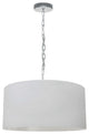 1 Light Medium Braxton Polished Chrome Pendant w/ White Shade