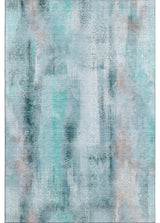 Premium Machine Washable Mayfield AMF537 Teal 8' x 10' Rug
