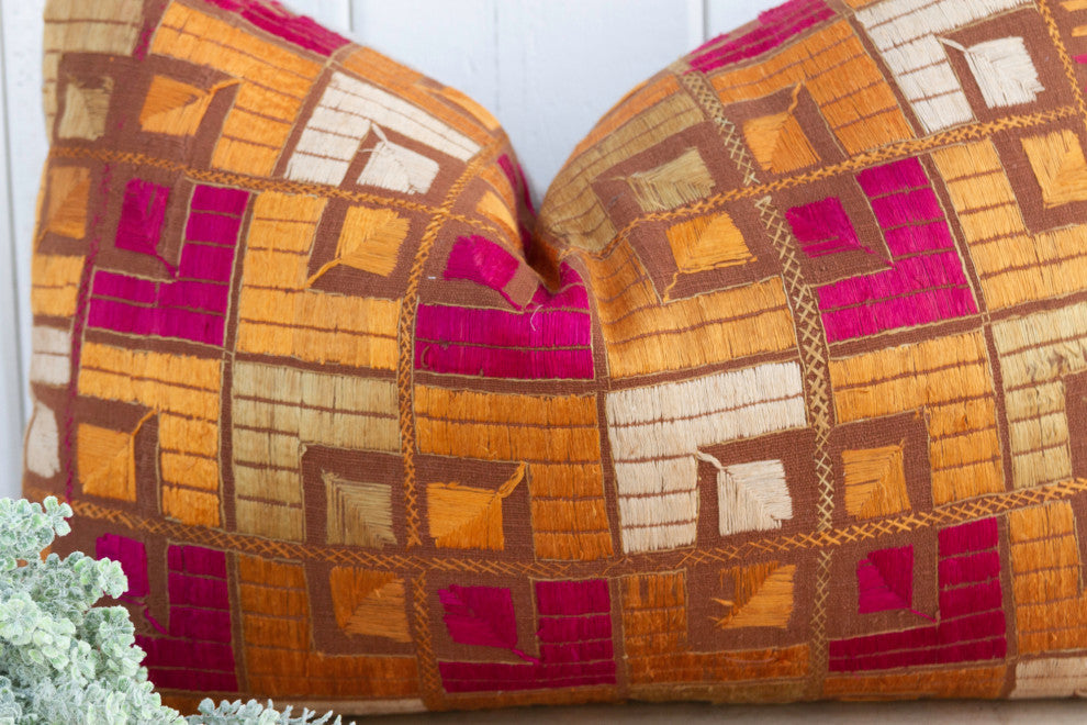 Palash Silk Phulkari Pillow