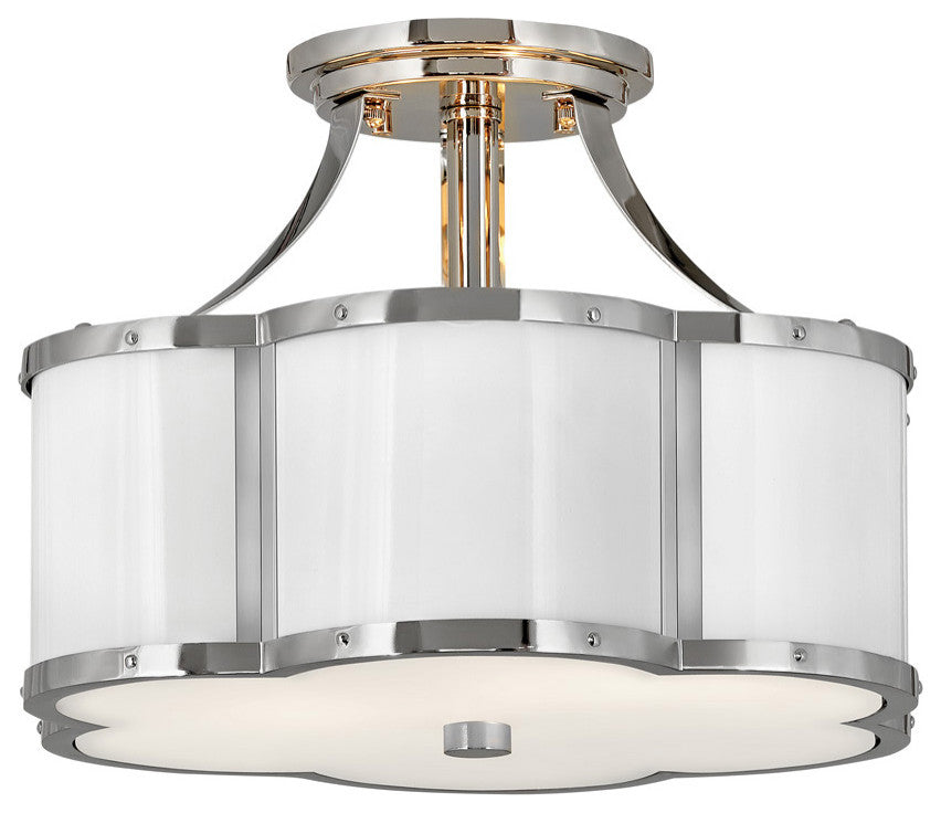 Hinkley Chance Medium Semi-Flush Mount, Polished Nickel