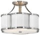 Hinkley Chance Medium Semi-Flush Mount, Polished Nickel