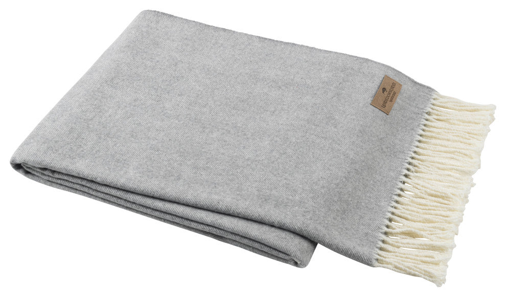 Italian Herringbone Throw, Pebble