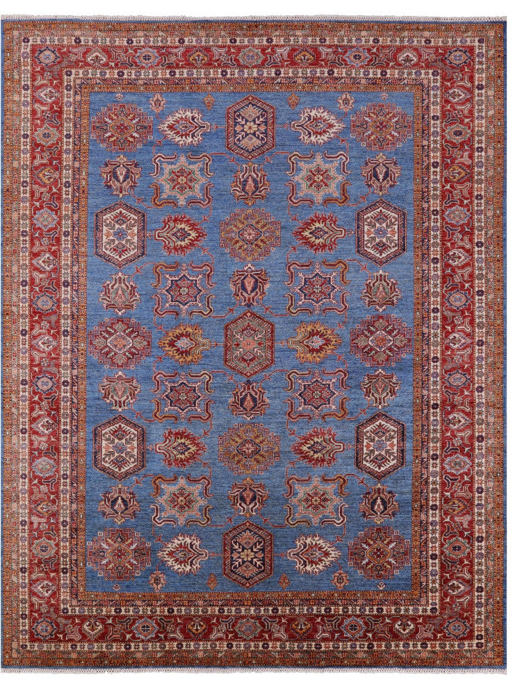 Hand-Knotted Super Kazak Wool Rug 9' 4" X 12' 1" Q4916