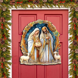 Nostalgic Nativity Scene Holiday Door Decor