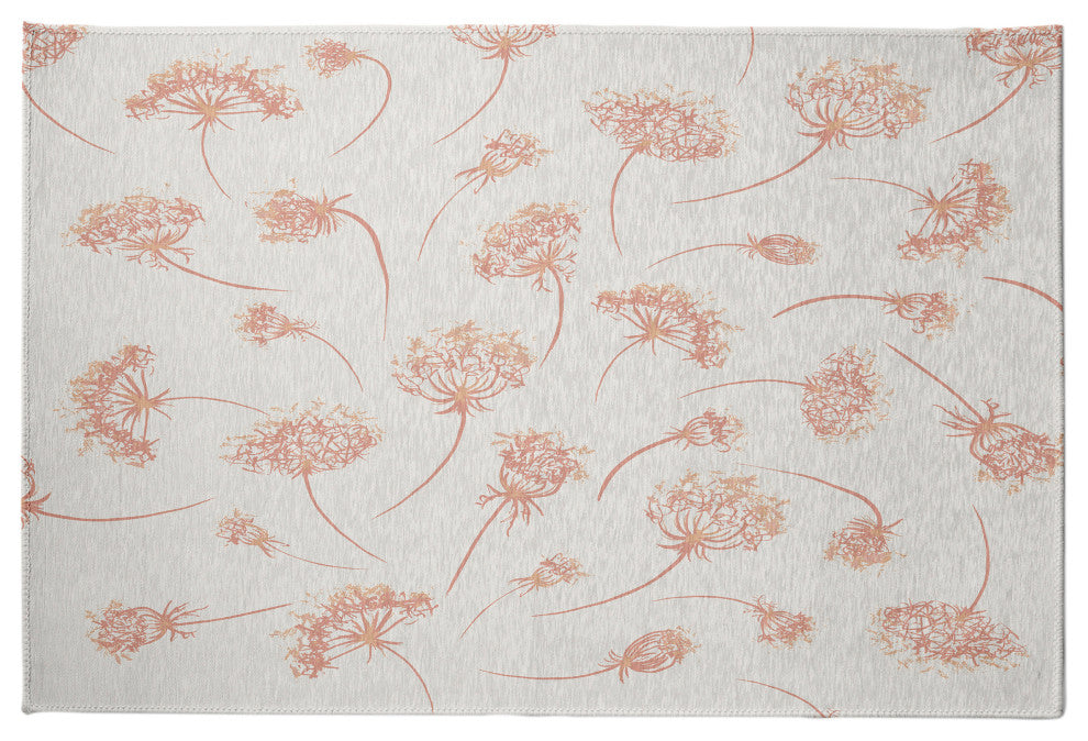 Wishing Flowers Rug, Orange, 5'x7'