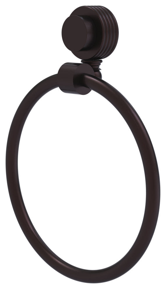 Venus Towel Ring With Groovy Accent, Antique Bronze